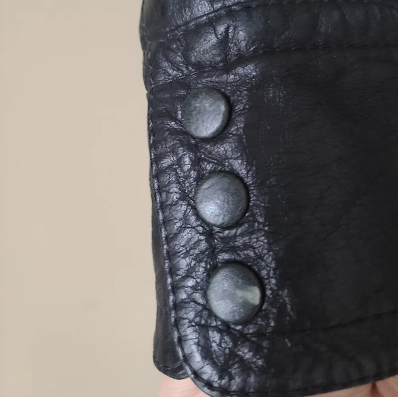 Weekend Max Mara black leather jacket Women's sz.8 - Picture 4 of 16